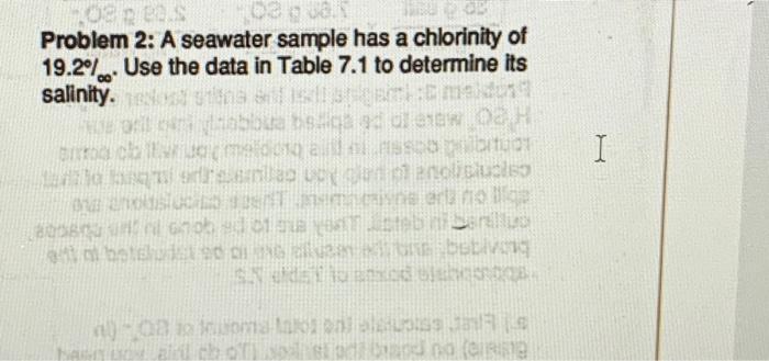 5139801 Problem 2: A seawater sample has a chlorinity | Chegg.com