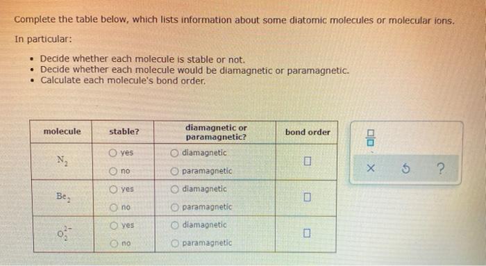 Solved Complete the tables below, which lists information | Chegg.com