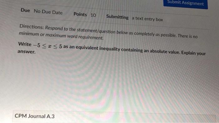 Solved Submit Assignment Due No Due Date Points 10 | Chegg.com