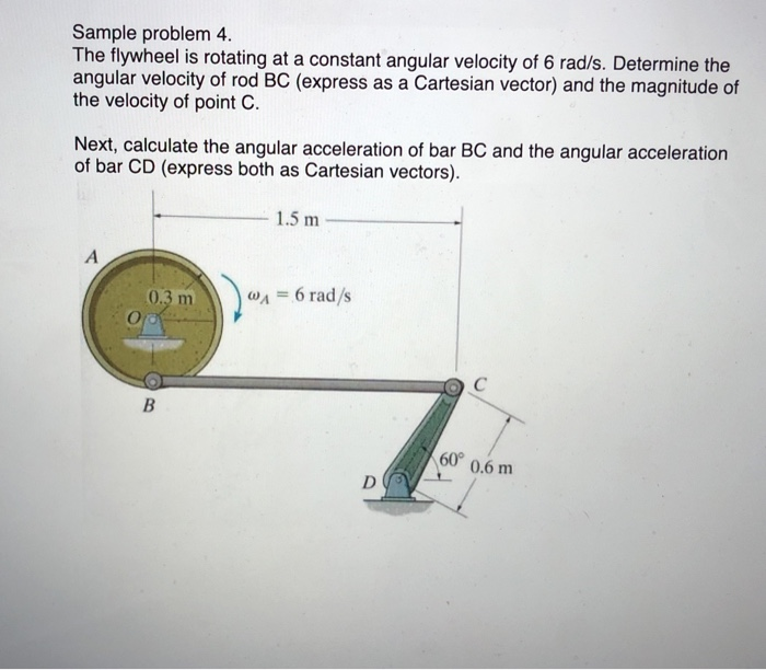 Solved Sample problem 4. The flywheel is rotating at a