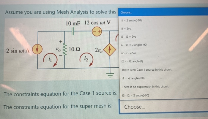 Solved Assume you are using Mesh Analysis to solve this | Chegg.com