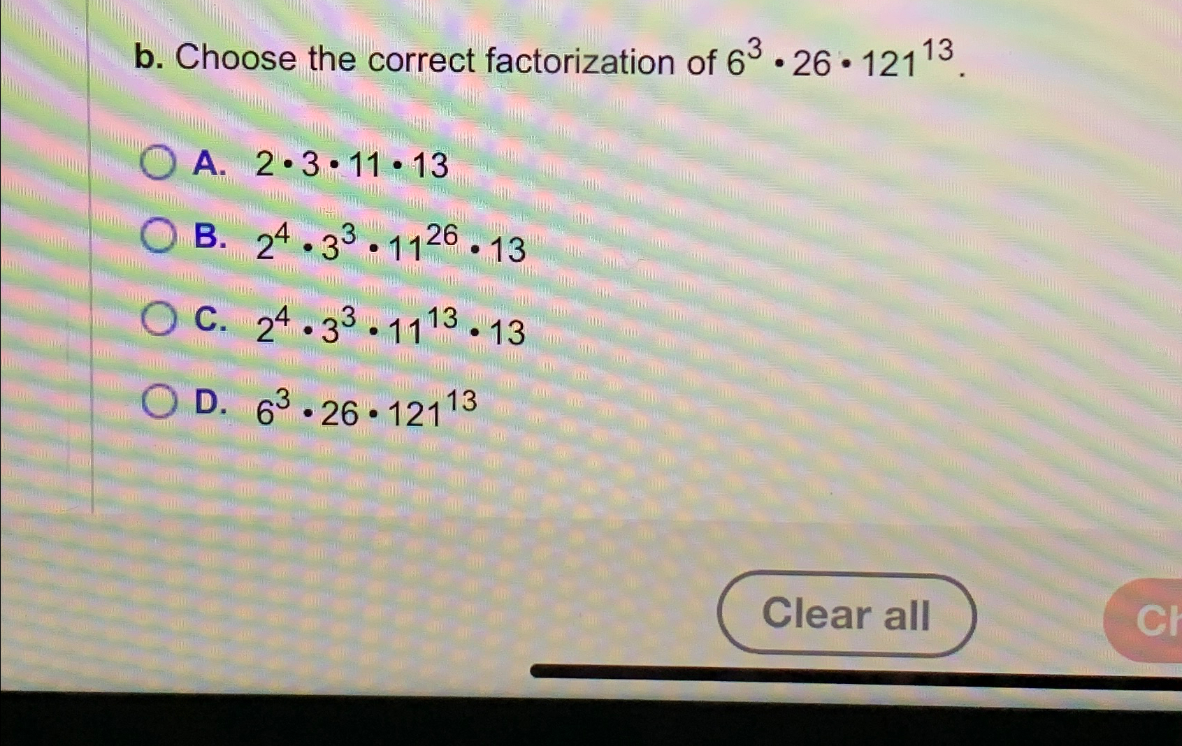 Solved b. ﻿Choose the correct factorization of | Chegg.com