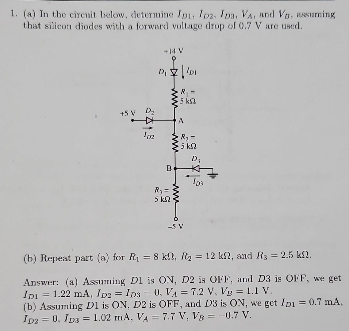 Solved 1. (a) In The Circuit Below, Determine | Chegg.com