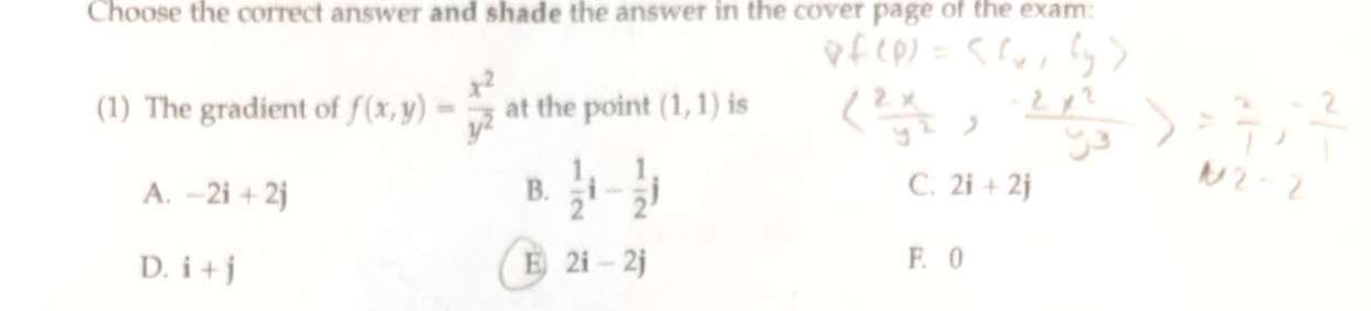 Solved Choose the correct answer and shade the answer in the | Chegg.com