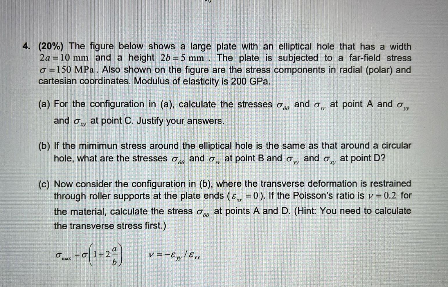 Solved 4. (20%) The figure below shows a large plate with an | Chegg.com