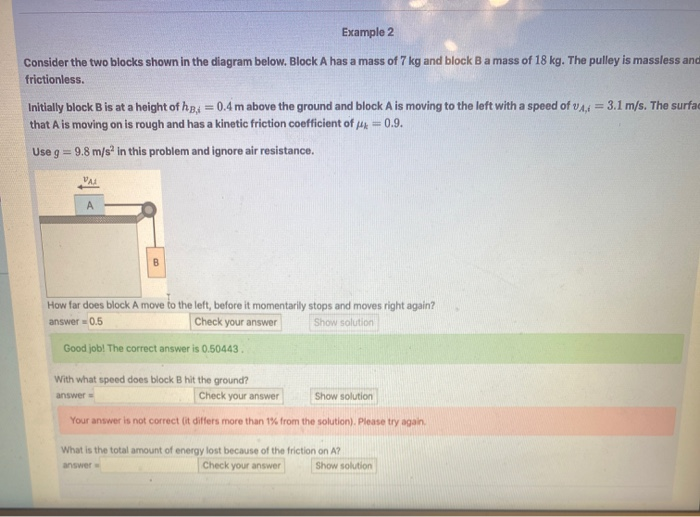 Solved Example 2 Consider the two blocks shown in the | Chegg.com