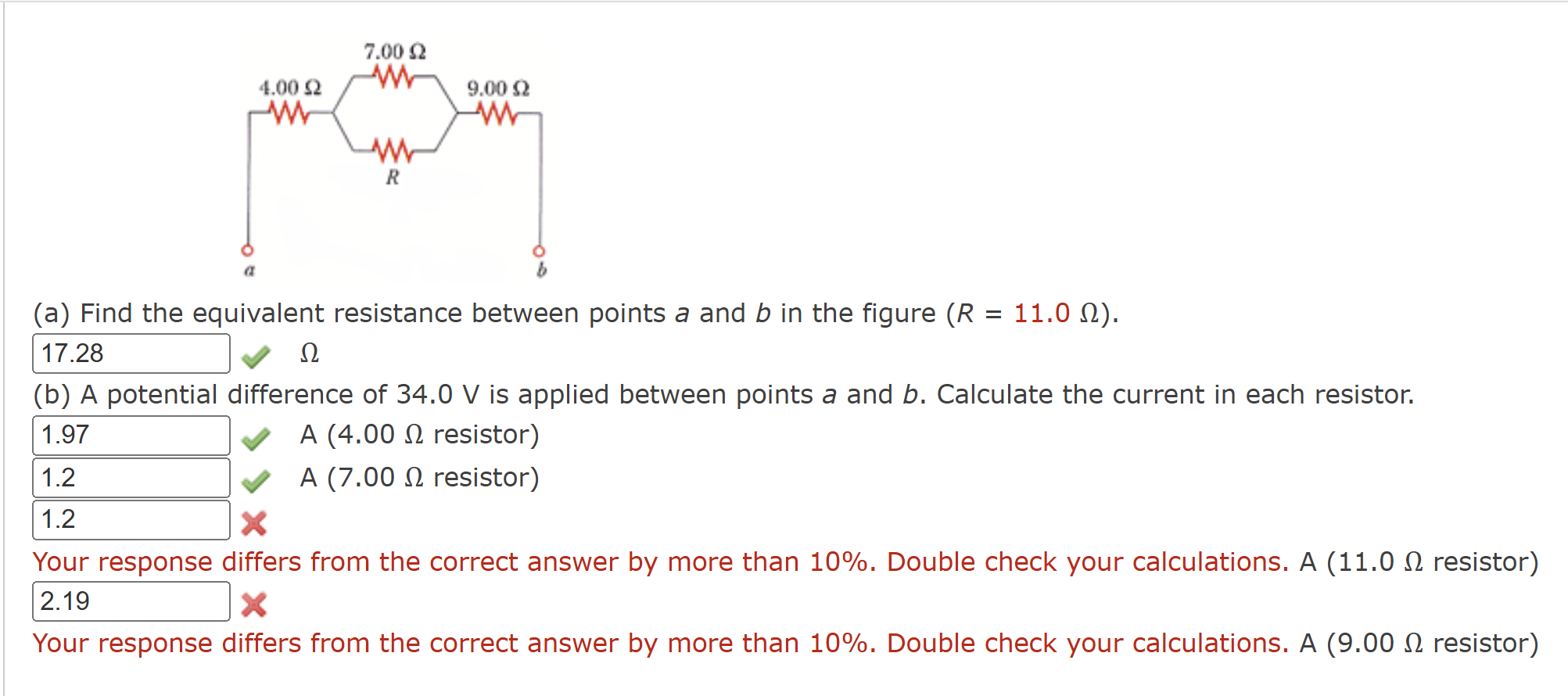 Solved (a) ﻿Find the equivalent resistance between points a