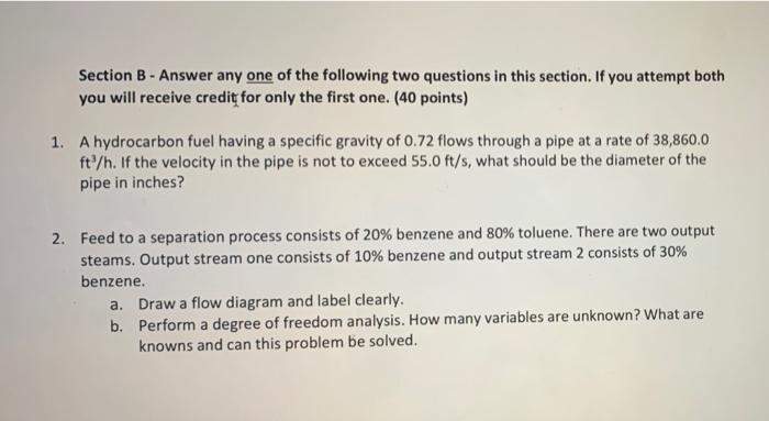 Solved Section B - Answer Any One Of The Following Two | Chegg.com