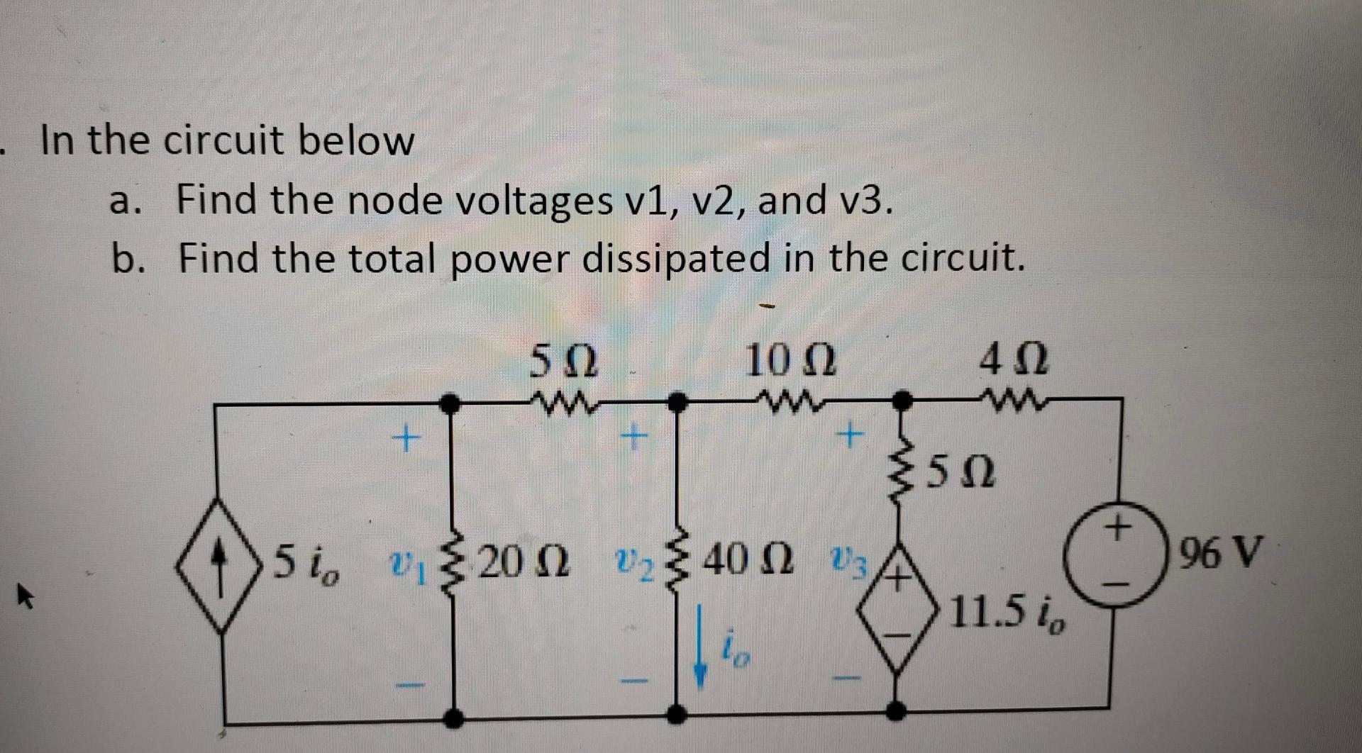 Solved In The Circuit Below A. Find The Node Voltages V1, | Chegg.com