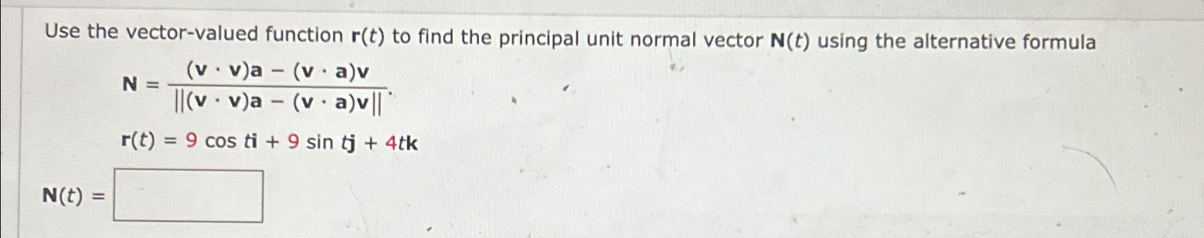 Solved Use the vector-valued function r(t) ﻿to find the | Chegg.com