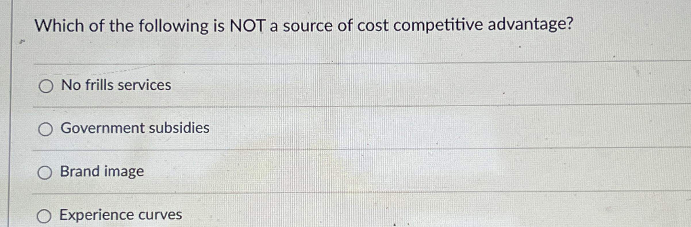 Solved Which of the following is NOT a source of cost | Chegg.com
