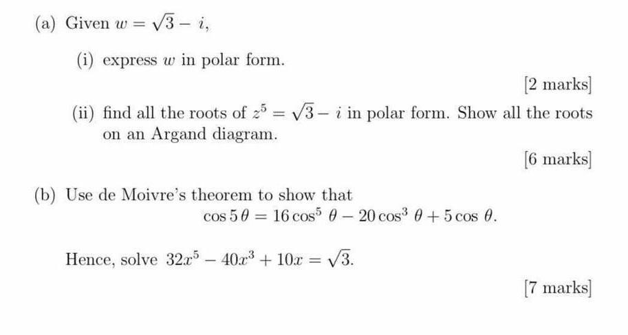 Solved A Given W V 3 I I Express W In Polar For Chegg Com