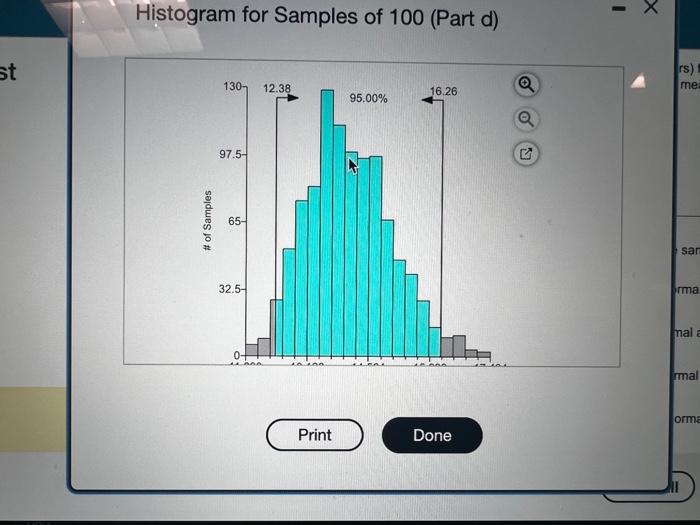 Solved Histogram for Samples of 30 (Part c)The Glassdoor | Chegg.com