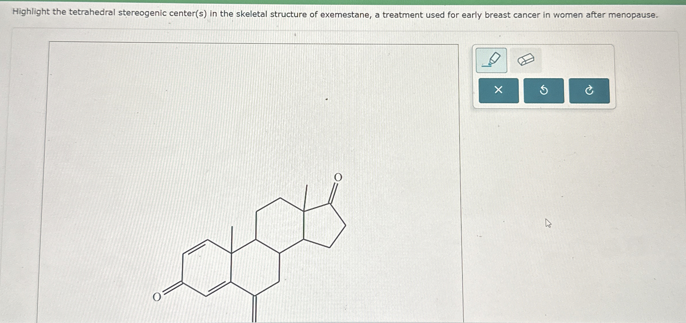 Highlight the tetrahedral stereogenic center(s) ﻿in