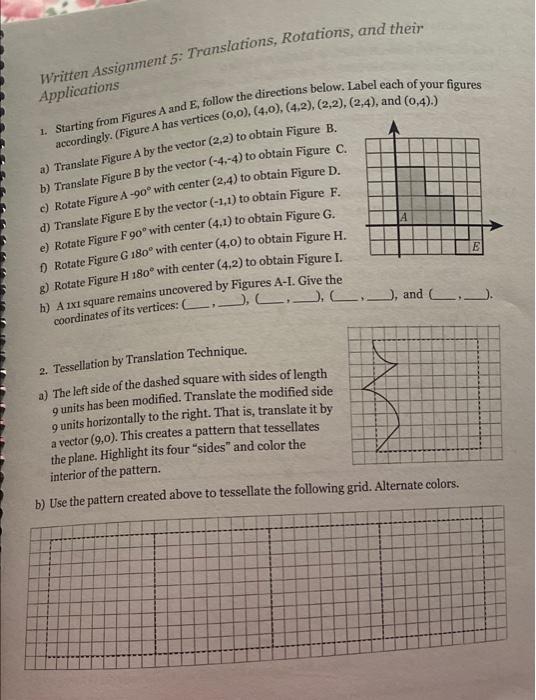 written assignment 5 translations rotations and their applications