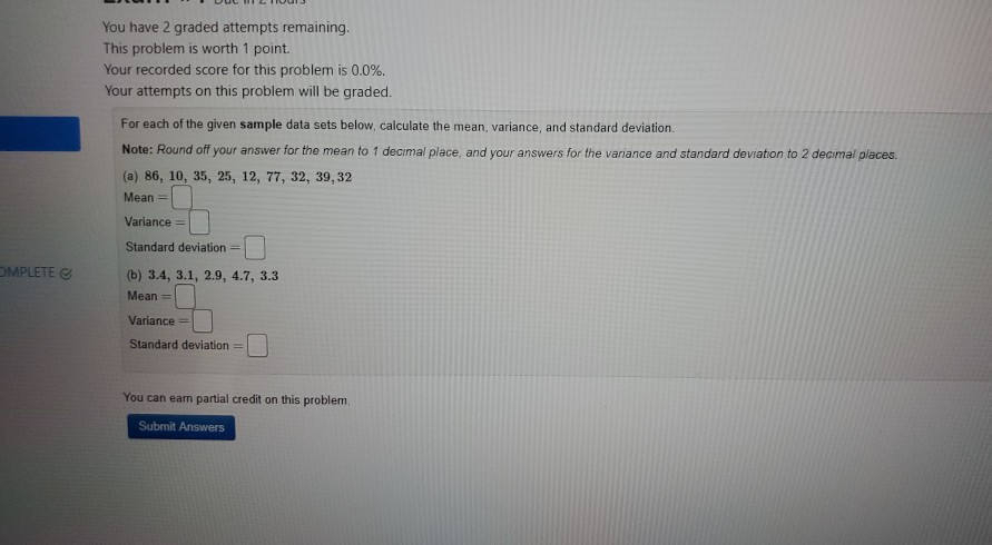 Solved You have 2 graded attempts remaining. This problem is | Chegg.com