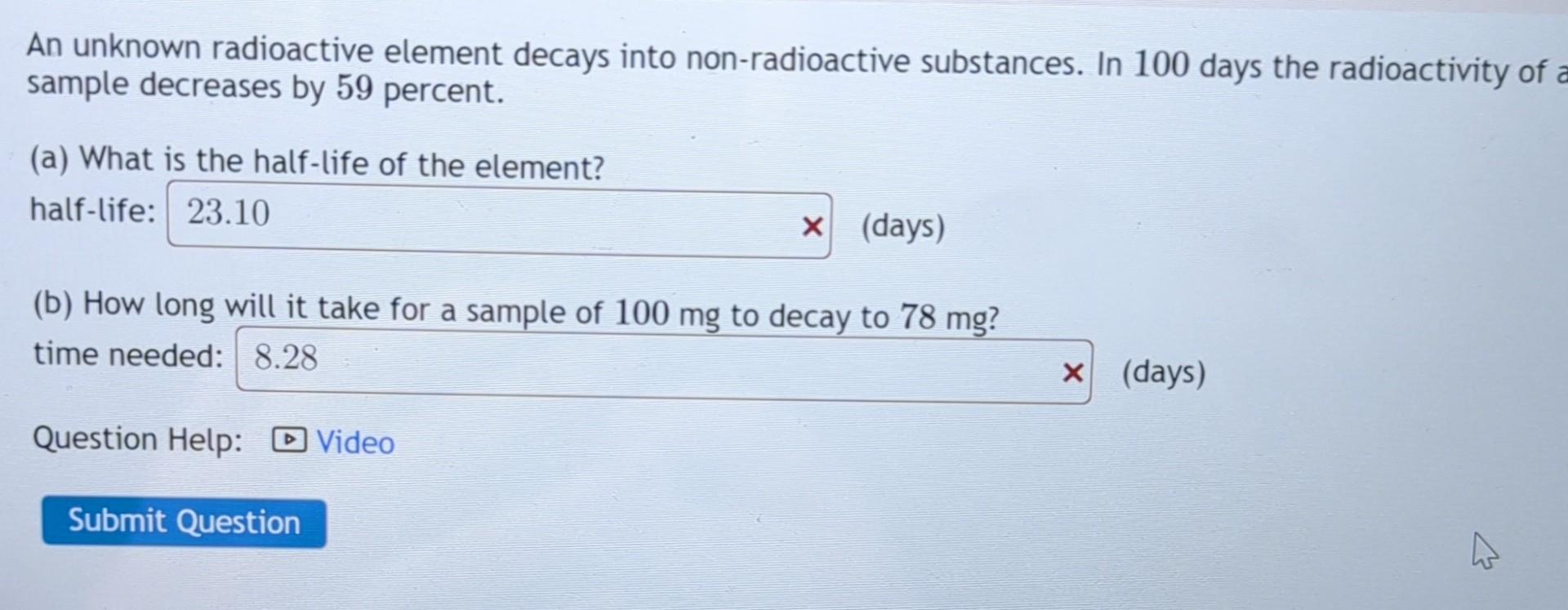 Solved An unknown radioactive element decays into