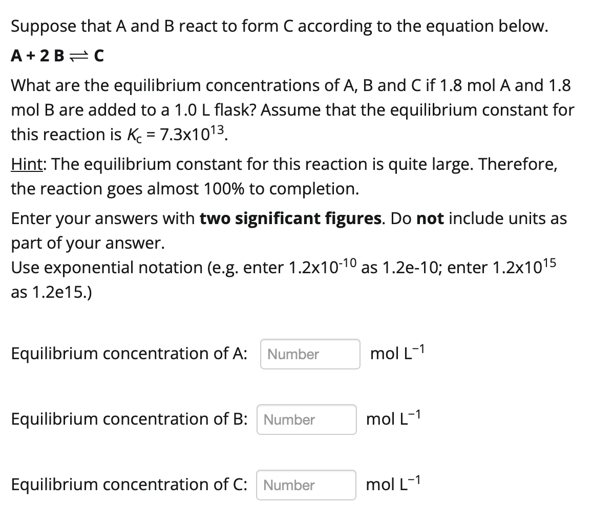 Solved Suppose that A and B ﻿react to form C ﻿according to | Chegg.com