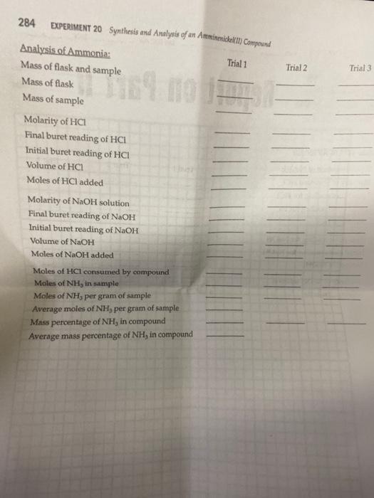Solved EXERCISE 20 NAME UAB SECTION DATE Report on Part !! | Chegg.com