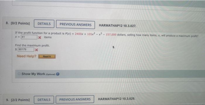 Solved If the profit function for a product is | Chegg.com