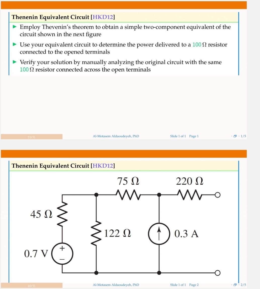 Solved Thenenin Equivalent Circuit (HKD12] Employ Thevenin's | Chegg.com