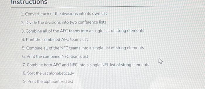 afc and nfc teams list