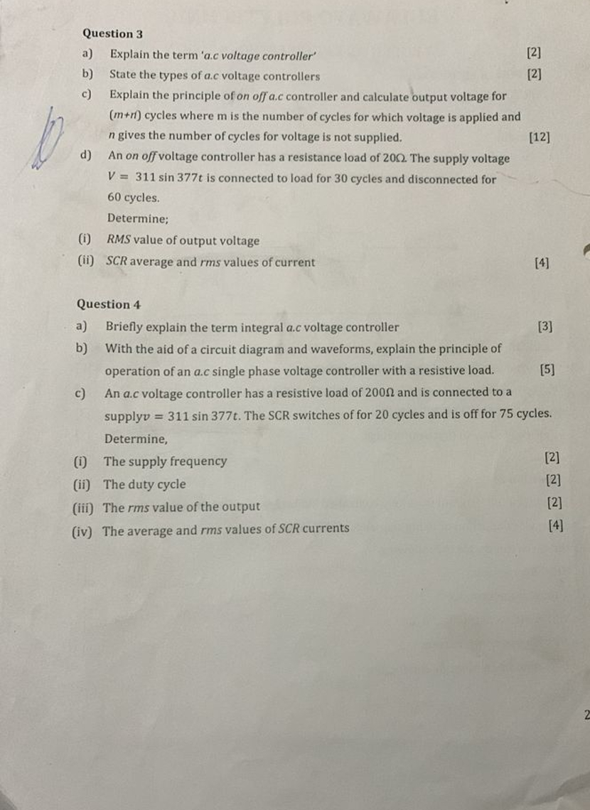 Solved Question 3a) ﻿Explain the term 'a.c voltage | Chegg.com