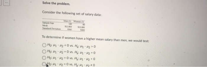 Solved Solve the problem. Consider the following set of | Chegg.com