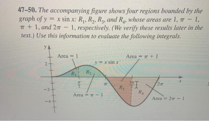 Solved 47–50. The accompanying figure shows four regions | Chegg.com