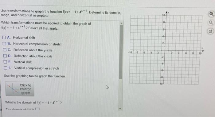 Solved A 10- a Use transformations to graph the function | Chegg.com