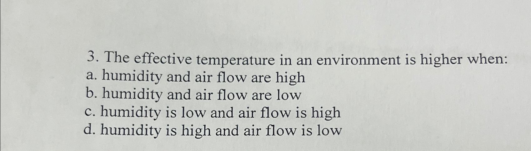 Solved The effective temperature in an environment is higher | Chegg.com