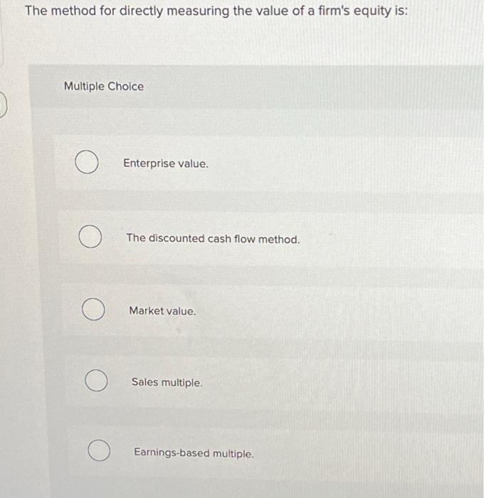 Solved The method for directly measuring the value of a | Chegg.com