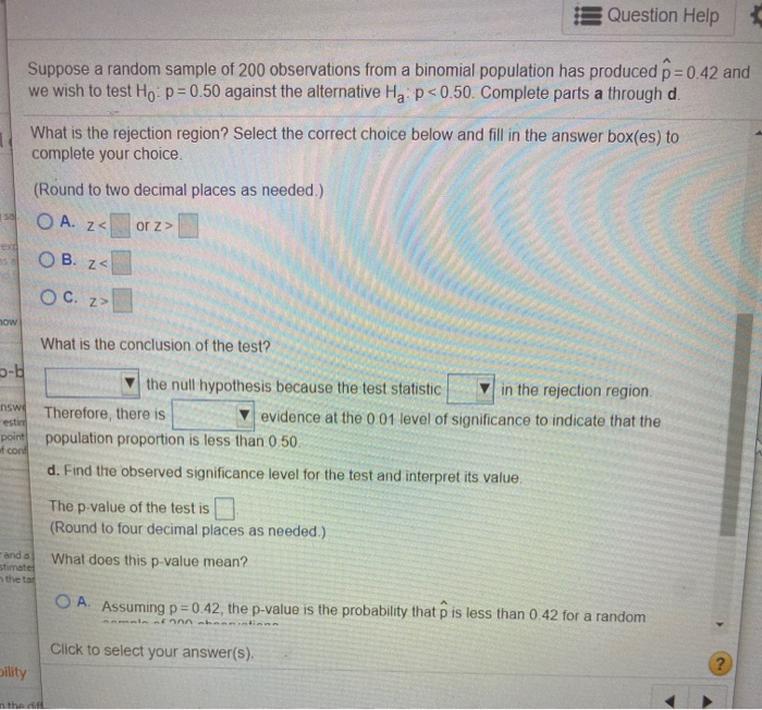 Solved Question Help Suppose a random sample of 200 | Chegg.com
