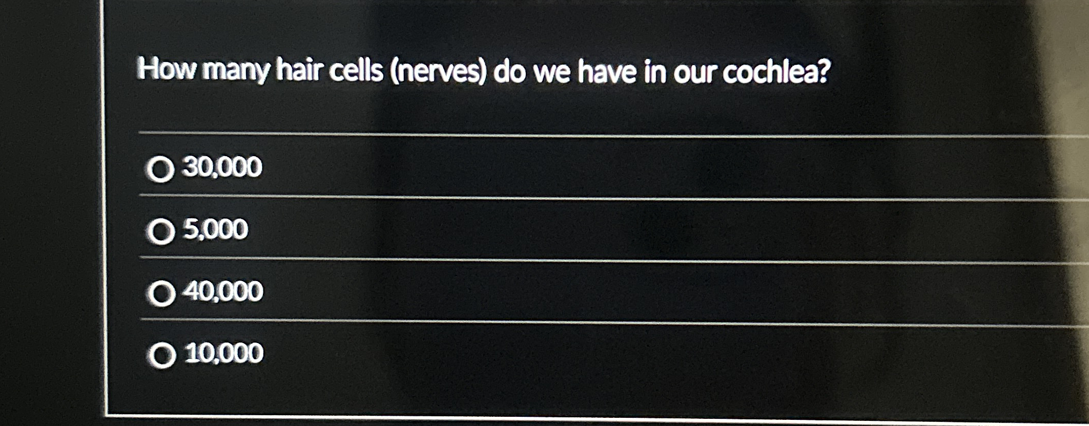 Solved How many hair cells (nerves) ﻿do we have in our