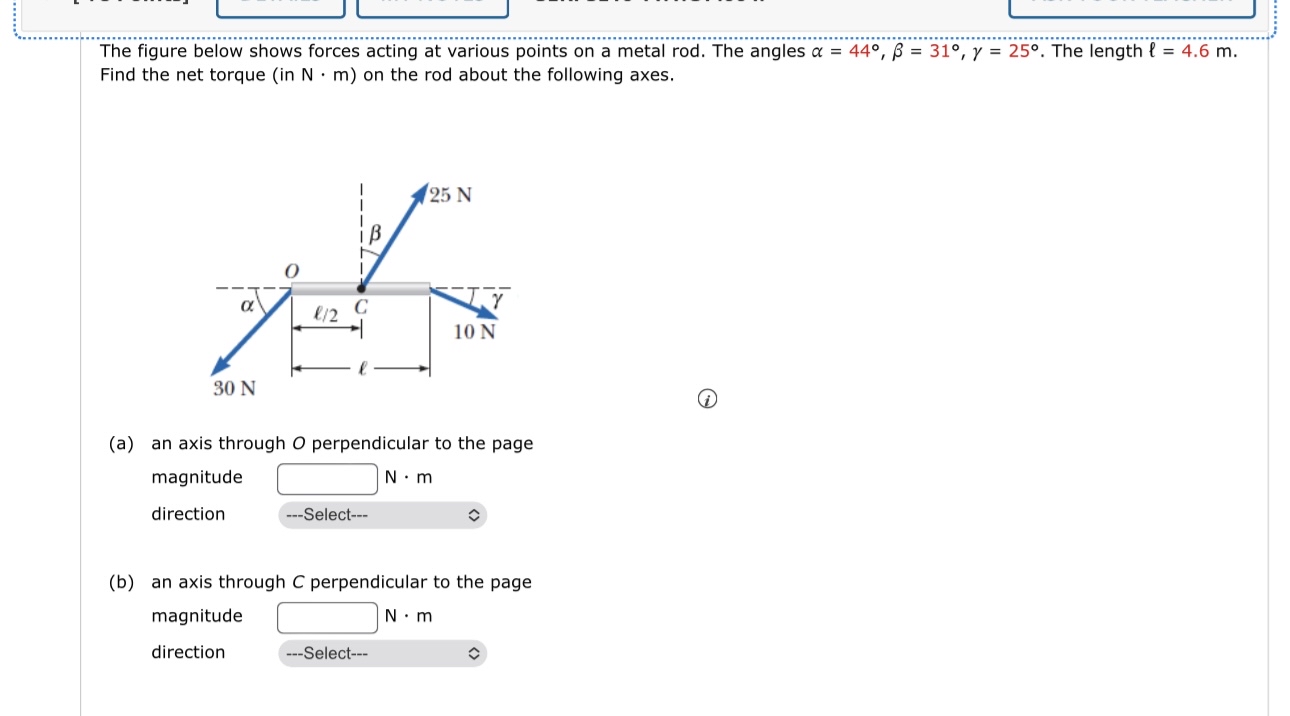 Solved The figure below shows forces acting at various | Chegg.com
