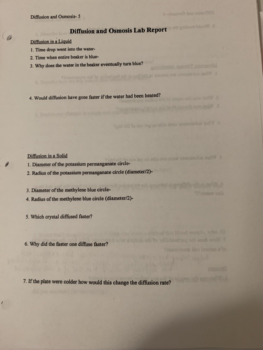 Diffusion and Osmosis 5 Diffusion and Osmosis Lab