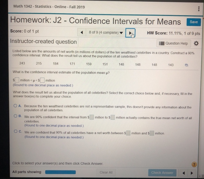 Solved math 1342 statistics online fall 2019 homework chegg