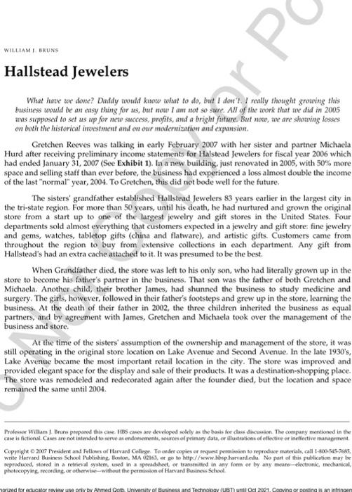 Solved ·P WILLIAMI BRUNS Hallstead Jewelers What have we