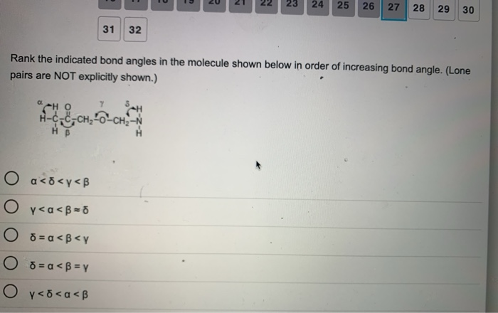 Solved - 22 23 24 25 26 27 28 29 30 32 Rank the indicated | Chegg.com