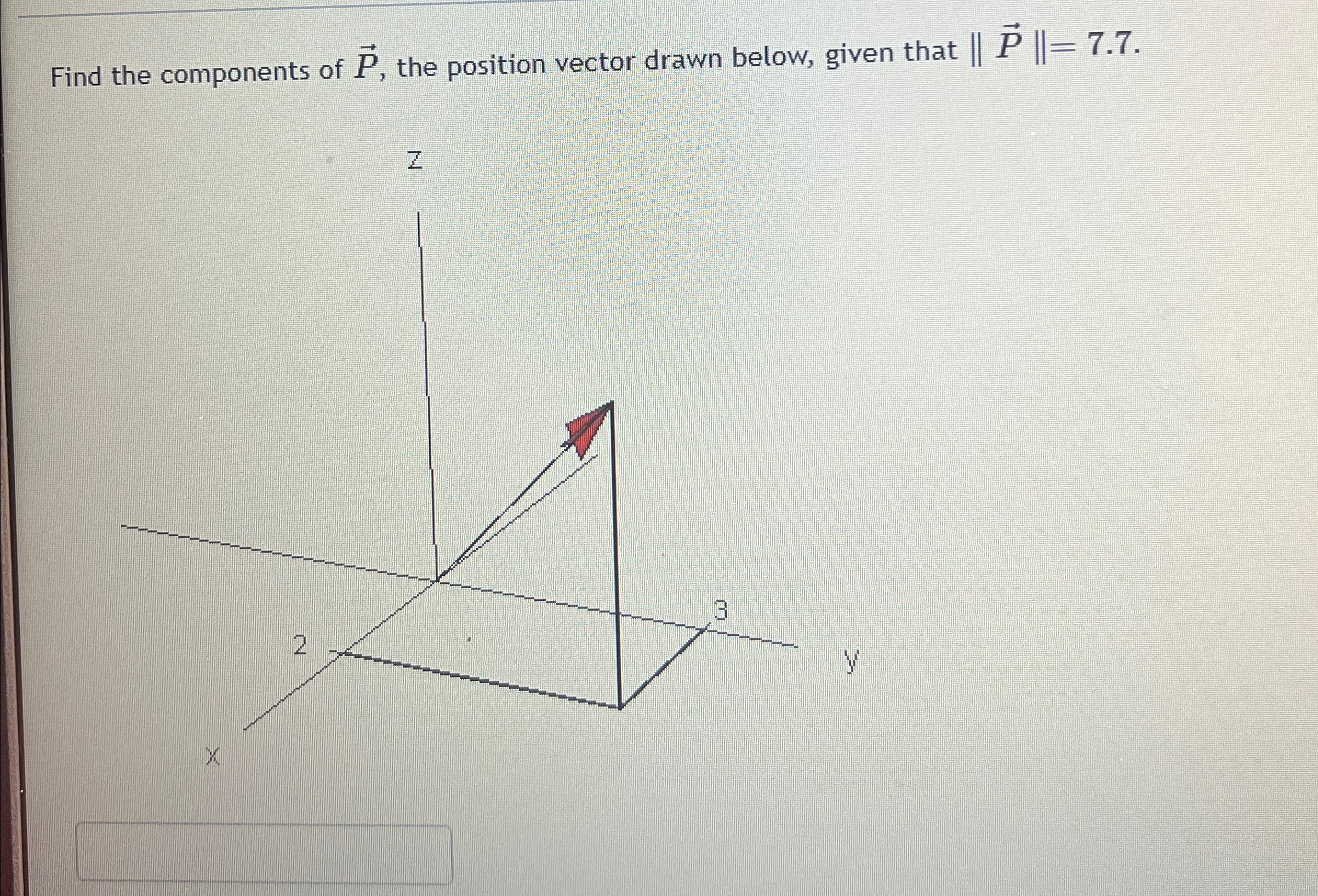 Solved Find the components of vec(P), ﻿the position vector | Chegg.com
