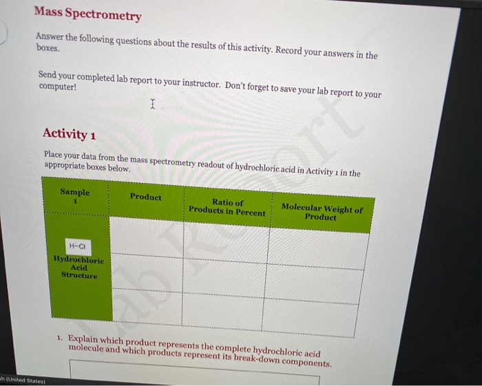 Mass Spectrometry Worksheet With Answers