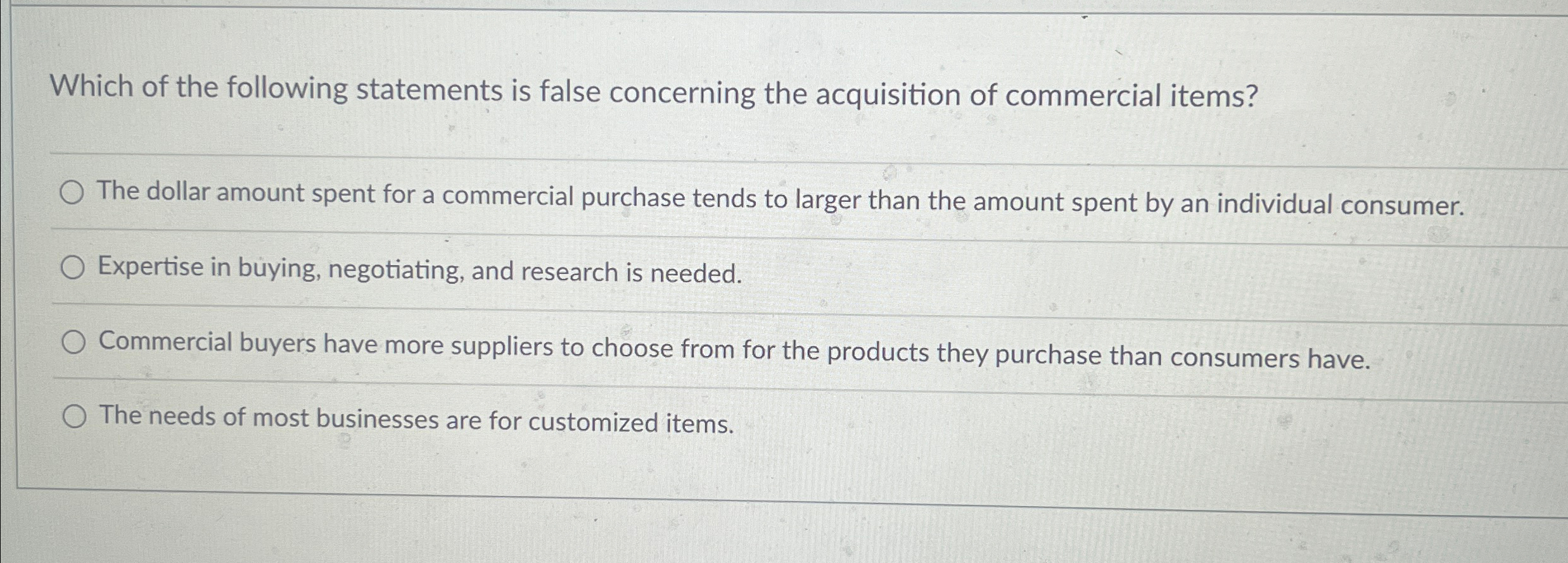 Solved Which of the following statements is false concerning | Chegg.com