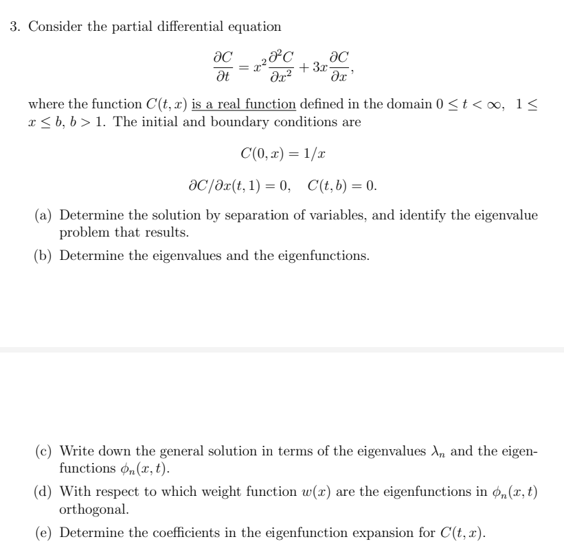 Solved 3. Consider the partial differential equation | Chegg.com