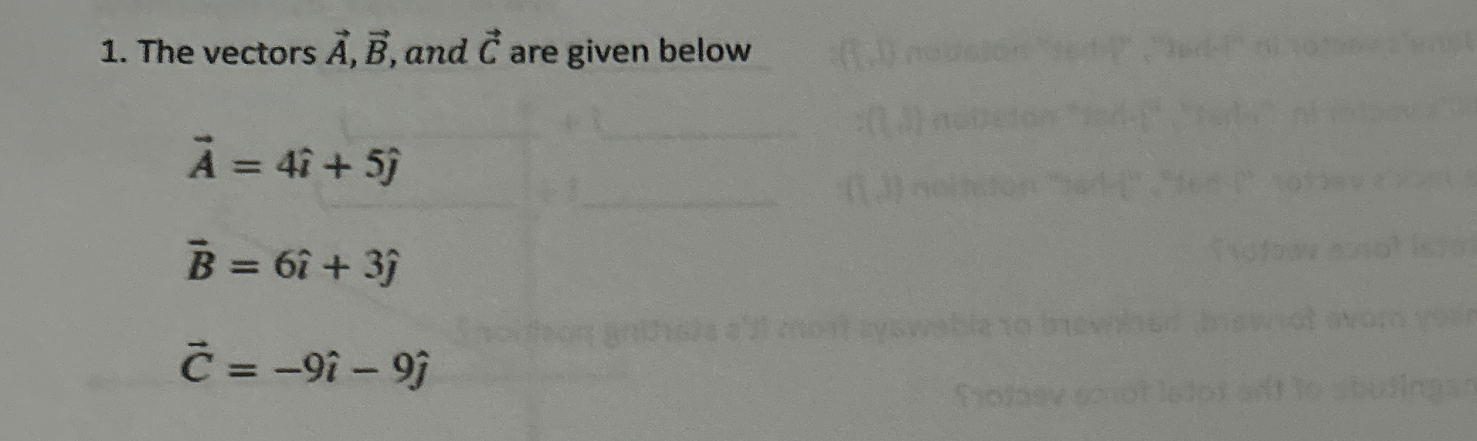Solved The vectors vec(A),vec(B), ﻿and vec(C) ﻿are given | Chegg.com