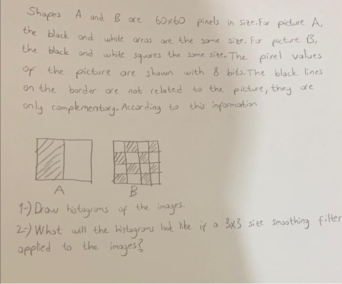 Shapes A and B are the black and white areas 60x60