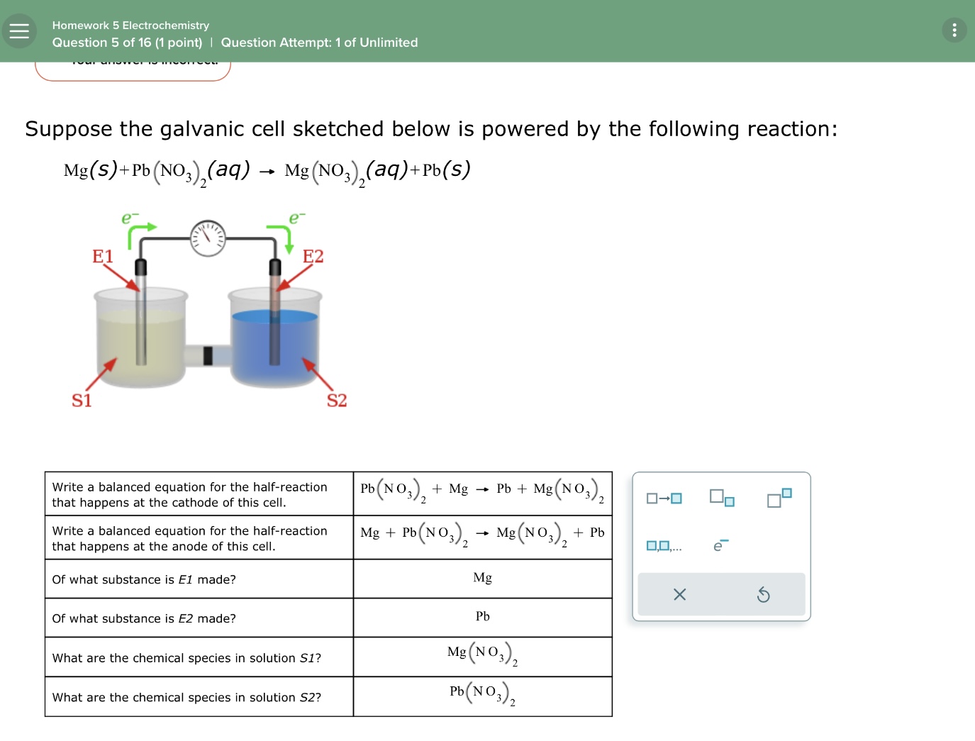 Solved Suppose the galvanic cell sketched below is powered | Chegg.com