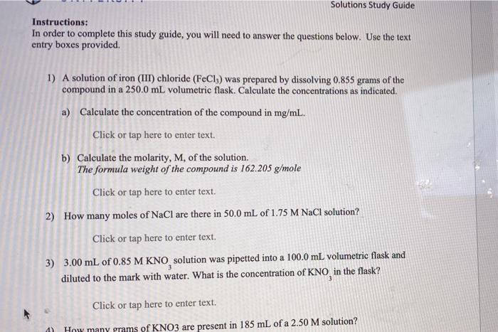 Solved Solutions Study Guide Instructions: In Order To | Chegg.com