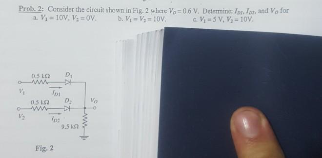 Solved Prob. 2: Consider the circuit shown in Fig. 2 where | Chegg.com