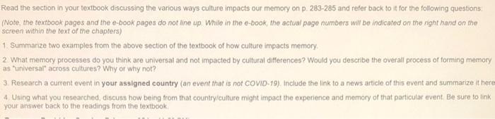 Solved Read the section in your textbook discussing the | Chegg.com