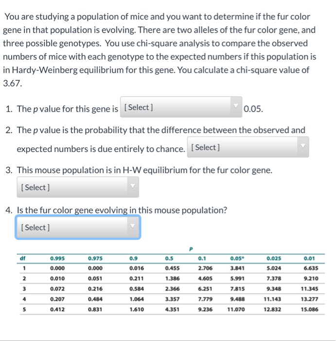 Solved You are studying a population of mice and you want to | Chegg.com